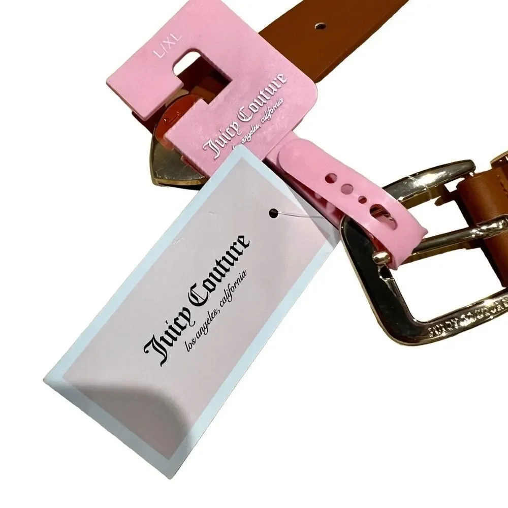 Juicy Couture belt brown gold hardware size L/XL (NWT)